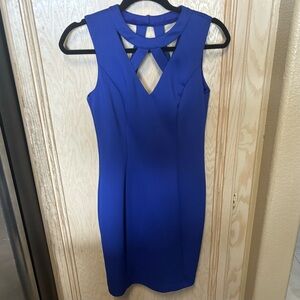 GUESS WOMEN'S COBALT BLUE LINED DRESS SZ 6 CUT OUT‎